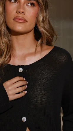 Little Lies Knit Tops|Knitwear^Selara Button Up Cardigan - Black