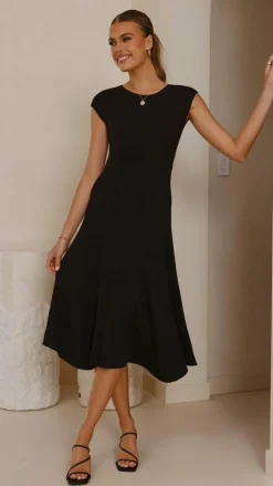 My Girl Knit Dresses|Knitwear^Seona Knit Midi Dress - Black