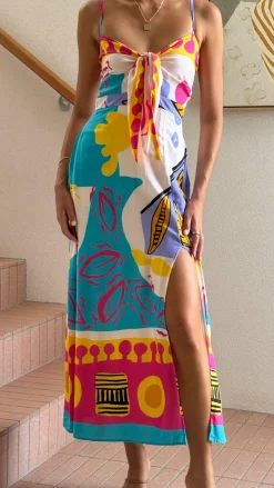 Main St Sale Dresses|Casual^Shahar Maxi Dress - Pink Print