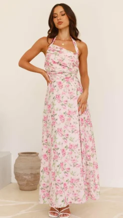 LILYWHYT Sale Dresses^Sharya Halter Neck Maxi Dress - Pink Floral
