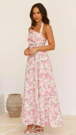 LILYWHYT Sale Dresses^Sharya Halter Neck Maxi Dress - Pink Floral