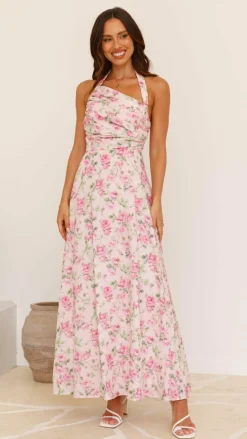 LILYWHYT Sale Dresses^Sharya Halter Neck Maxi Dress - Pink Floral