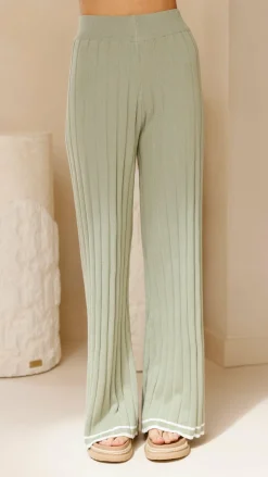 LILYWHYT Knitwear|Knitwear^Shaylie Wide Leg Pants - Sage