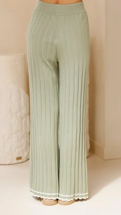 LILYWHYT Knitwear|Knitwear^Shaylie Wide Leg Pants - Sage