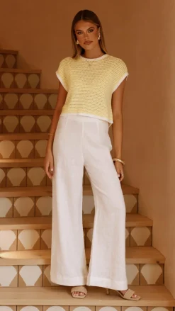 MVN Knit Tops|Knitwear^Shoreline Crochet Top - Yellow