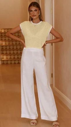 MVN Knit Tops|Knitwear^Shoreline Crochet Top - Yellow