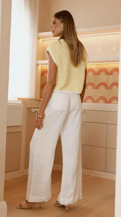 MVN Knit Tops|Knitwear^Shoreline Crochet Top - Yellow