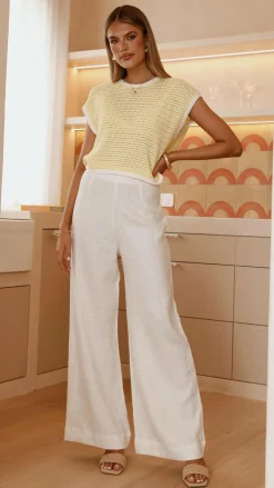 MVN Knit Tops|Knitwear^Shoreline Crochet Top - Yellow