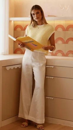 MVN Knit Tops|Knitwear^Shoreline Crochet Top - Yellow