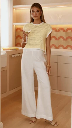 MVN Knit Tops|Knitwear^Shoreline Crochet Top - Yellow
