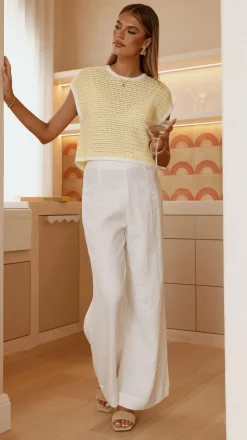 MVN Knit Tops|Knitwear^Shoreline Crochet Top - Yellow