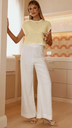MVN Knit Tops|Knitwear^Shoreline Crochet Top - Yellow