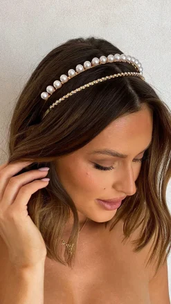 Angel Whisper Fascinators|Hair Accessories^Sinclair Headpiece - Gold/Pearl