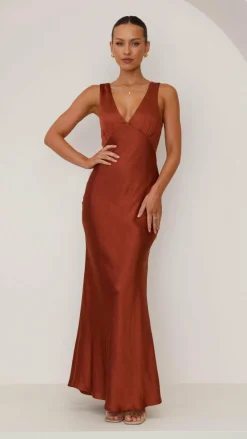 LILYWHYT Mon Cheri|Dresses^Sofia Maxi Dress - Rust