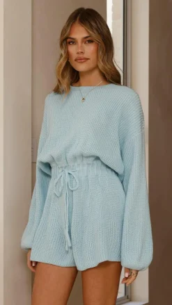 LILYWHYT Knitwear|Knitwear^Sol Knit Playsuit - Blue