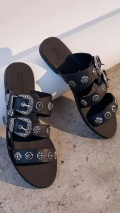Sol Sana / Kinzu Brands Pty Ltd Sol Sana^Sol Sana Eastwood Slide - Black Silver
