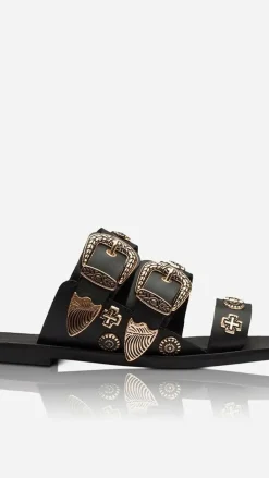 Sol Sana / Kinzu Brands Pty Ltd Sol Sana^Sol Sana Eastwood Slide - Black/Gold