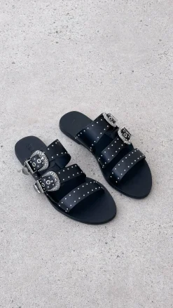 Sol Sana / Kinzu Brands Pty Ltd Sol Sana^Sol Sana Eastwood Stud Slide - Black / Silver