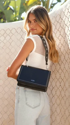 Sol Sana / Kinzu Brands Pty Ltd Bags|Sol Sana^Sol Sana Flap Bag - Black/Silver
