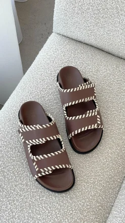 Sol Sana / Kinzu Brands Pty Ltd Sol Sana^Sol Sana Fontelina Footbed - Cocoa / Off White Trim