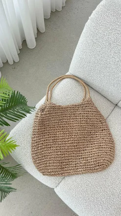 Angel Whisper Bags^Solana Summer Tote Bag - Tan Straw