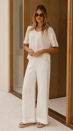 Little Lies Knit Tops|Knitwear^Spring Scoop Neck Tee - Natural