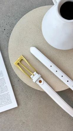 Your Accessory Shop Belts^Stacey Belt - Chalk / Gold