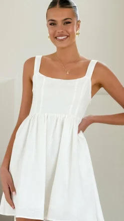 Burans Sale Dresses^Stacey Linen Mini Dress - White
