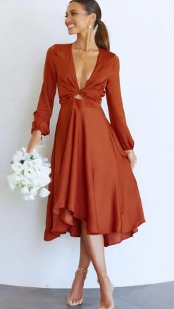 Fashion Allied Sale Evening|Sale Dresses^Starry Nights Dress - Rust