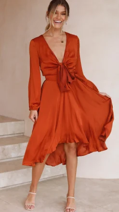 Fashion Allied Sale Evening|Sale Dresses^Starry Nights Dress - Rust