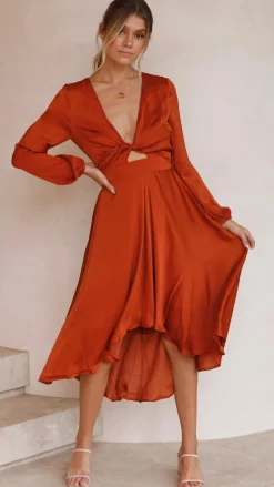 Fashion Allied Sale Evening|Sale Dresses^Starry Nights Dress - Rust