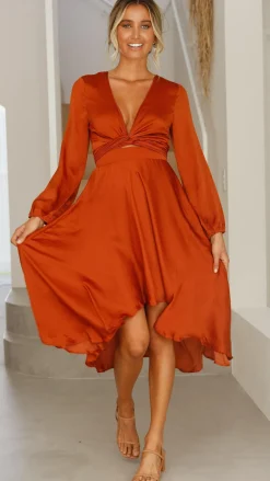 Fashion Allied Sale Evening|Sale Dresses^Starry Nights Dress - Rust