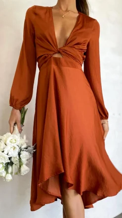 Fashion Allied Sale Evening|Sale Dresses^Starry Nights Dress - Rust