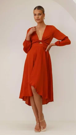 Fashion Allied Sale Evening|Sale Dresses^Starry Nights Dress - Rust