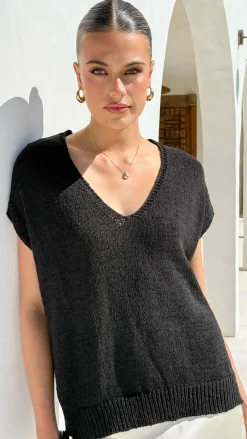 Fashion Allied Knit Tops|Knitwear^Stelaria Knit Top - Black