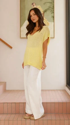 Fashion Allied Knit Tops|Knitwear^Stelaria Knit Top - Yellow