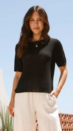 Little Lies Knit Tops|Knitwear^Summer Tee - Black