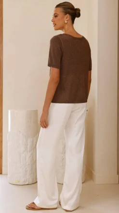 Little Lies Knit Tops|Knitwear^Summer Tee - Mocha