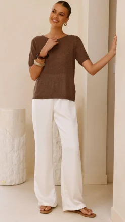 Little Lies Knit Tops|Knitwear^Summer Tee - Mocha