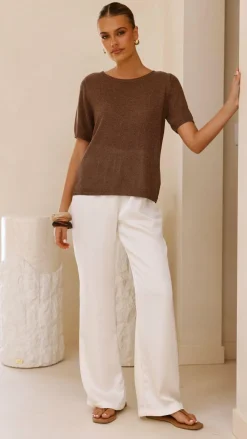 Little Lies Knit Tops|Knitwear^Summer Tee - Mocha