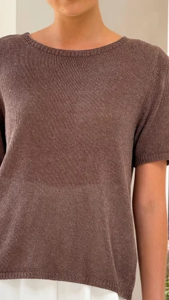 Little Lies Knit Tops|Knitwear^Summer Tee - Mocha
