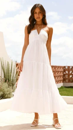 LILYWHYT Dresses|Maxi^Taffeta Maxi Dress - White