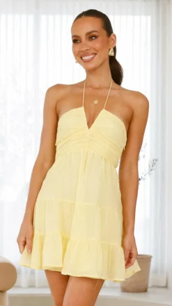 LILYWHYT Sale Dresses^Taffeta Mini Dress - Yellow