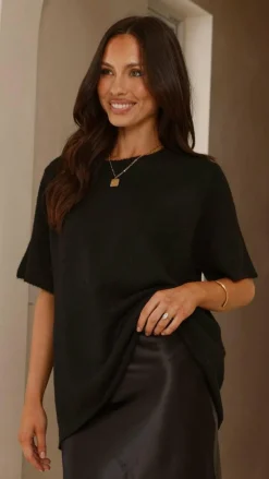 Fashion Allied Knit Tops|Knitwear^Tahlia Knit Top - Black