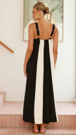 LILYWHYT Sale Dresses^Talaith Maxi Dress - Black / Cream