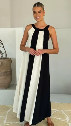 LILYWHYT Sale Dresses^Talaith Maxi Dress - Black / Cream