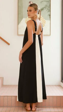 LILYWHYT Sale Dresses^Talaith Maxi Dress - Black / Cream