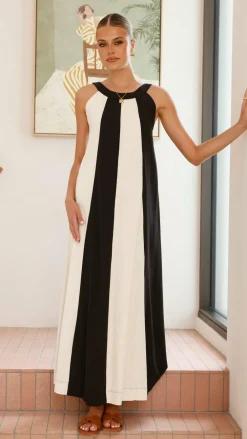 LILYWHYT Sale Dresses^Talaith Maxi Dress - Black / Cream