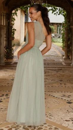 LILYWHYT Dresses|Bridesmaid^Talissa Tulle Maxi Dress - Sage