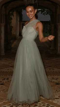 LILYWHYT Dresses|Bridesmaid^Talissa Tulle Maxi Dress - Sage